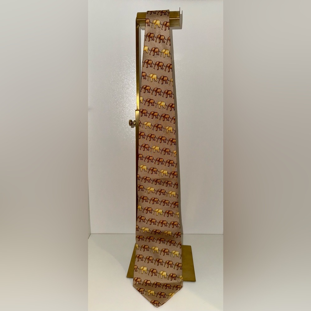 YSL Elephant Patterned Men's Silk Tie